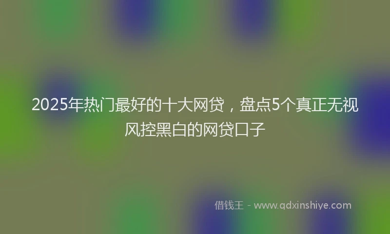 2025年热门最好的十大网贷，盘点5个真正无视风控黑白的网贷口子