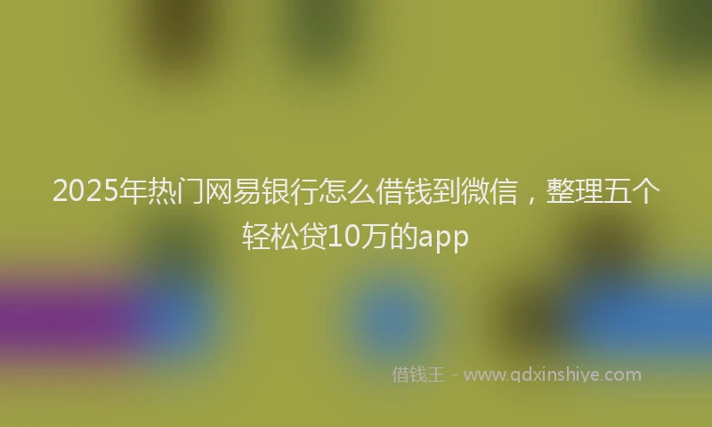 2025年热门网易银行怎么借钱到微信，整理五个轻松贷10万的app