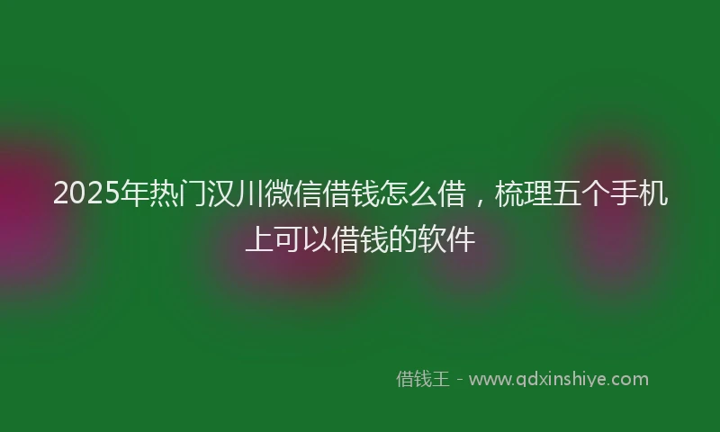 2025年热门汉川微信借钱怎么借，梳理五个手机上可以借钱的软件