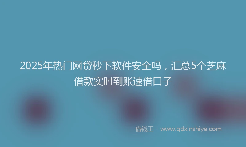 2025年热门网贷秒下软件安全吗，汇总5个芝麻借款实时到账速借口子