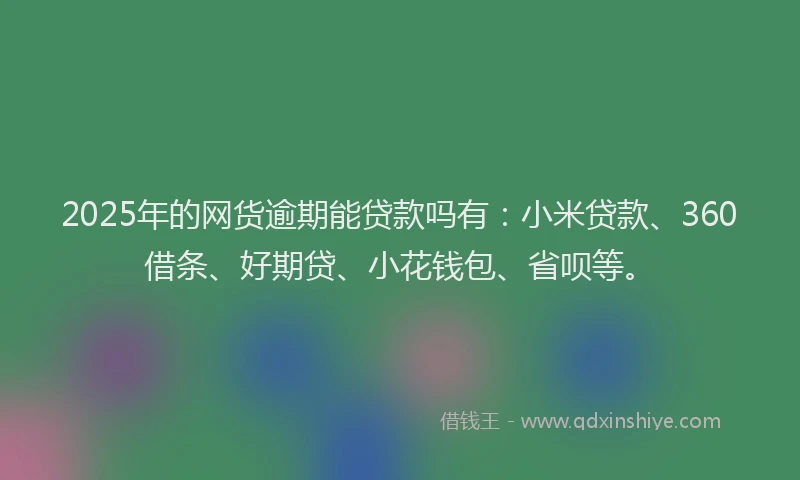 2025年的网货逾期能贷款吗有：小米贷款、360借条、好期贷、小花钱包、省呗等。