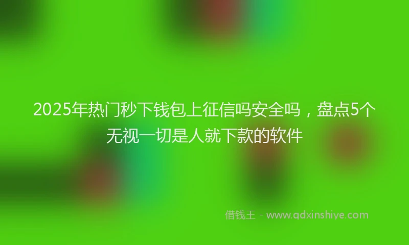 2025年热门秒下钱包上征信吗安全吗，盘点5个无视一切是人就下款的软件
