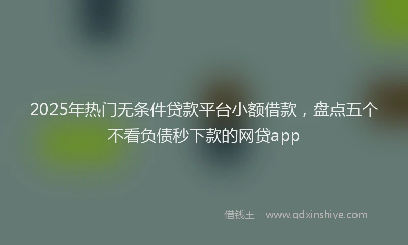 2025年热门无条件贷款平台小额借款，盘点五个不看负债秒下款的网贷app