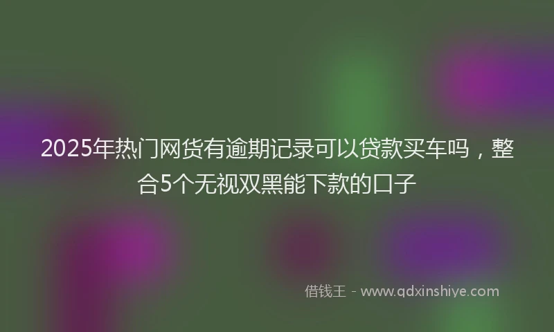 2025年热门网货有逾期记录可以贷款买车吗，整合5个无视双黑能下款的口子
