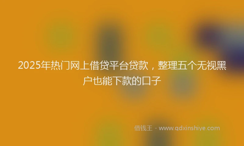 2025年热门网上借贷平台贷款，整理五个无视黑户也能下款的口子