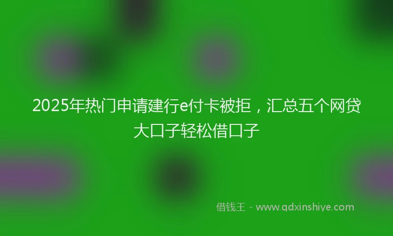 2025年热门申请建行e付卡被拒，汇总五个网贷大口子轻松借口子
