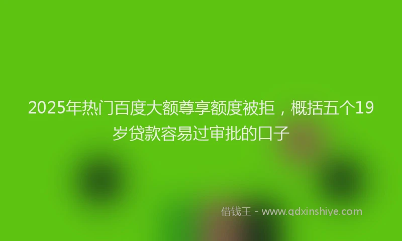 2025年热门百度大额尊享额度被拒，概括五个19岁贷款容易过审批的口子