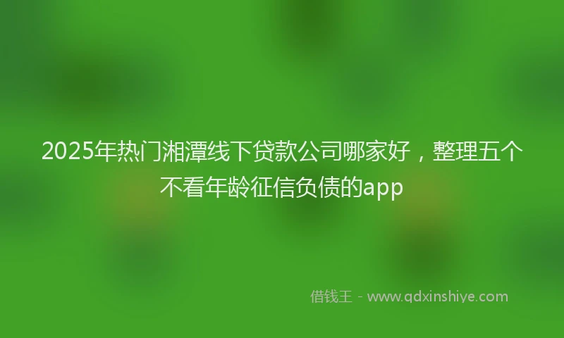 2025年热门湘潭线下贷款公司哪家好，整理五个不看年龄征信负债的app