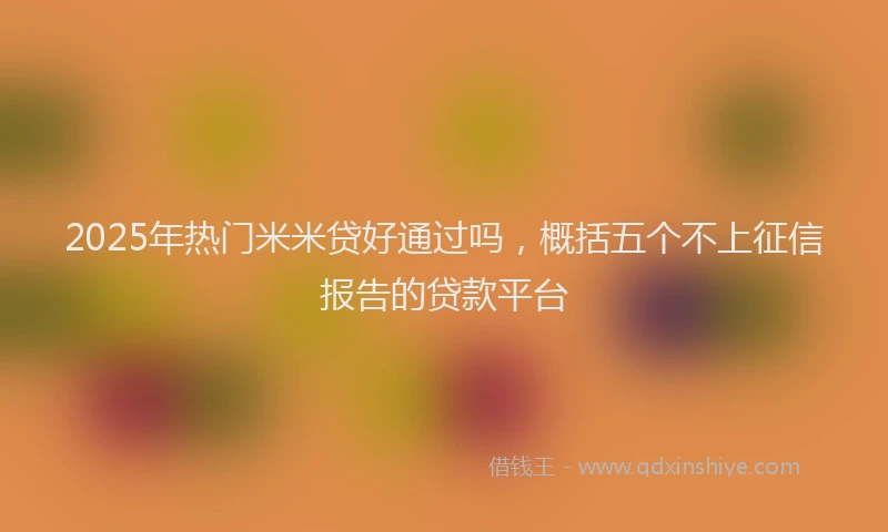 2025年热门米米贷好通过吗，概括五个不上征信报告的贷款平台