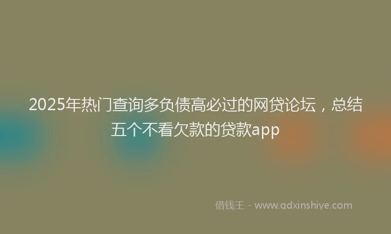 2025年热门查询多负债高必过的网贷论坛，总结五个不看欠款的贷款app