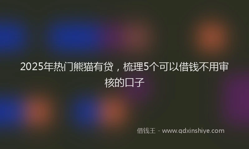 2025年热门熊猫有贷，梳理5个可以借钱不用审核的口子