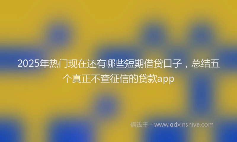 2025年热门现在还有哪些短期借贷口子，总结五个真正不查征信的贷款app