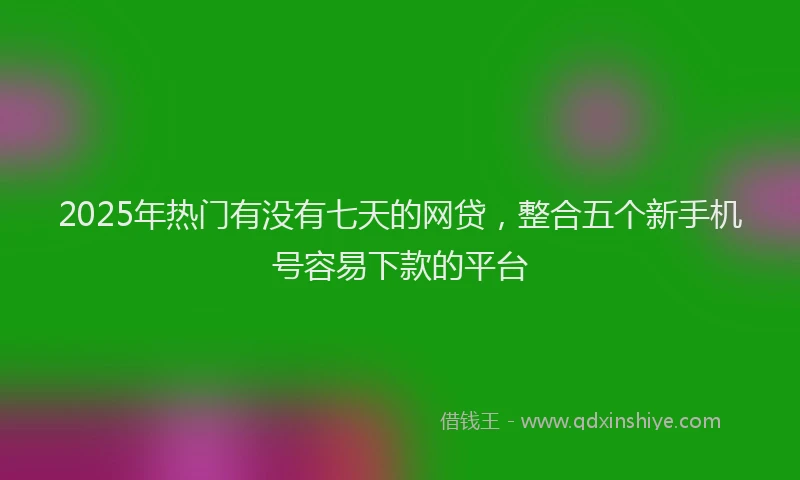 2025年热门有没有七天的网贷，整合五个新手机号容易下款的平台