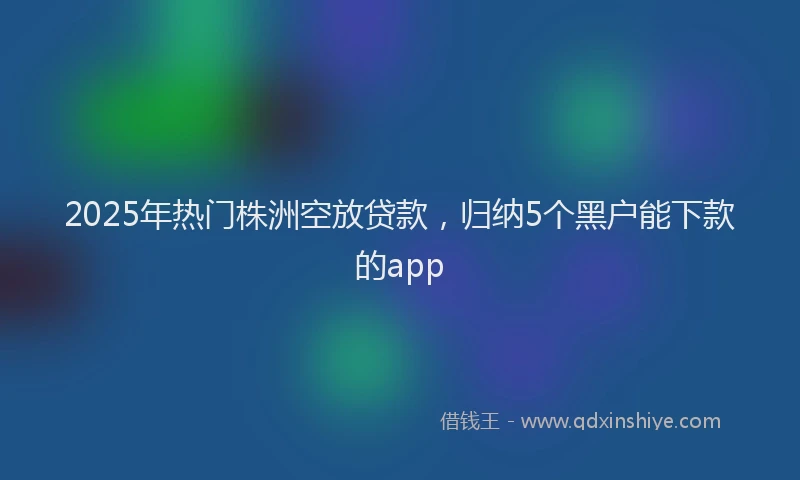 2025年热门株洲空放贷款，归纳5个黑户能下款的app