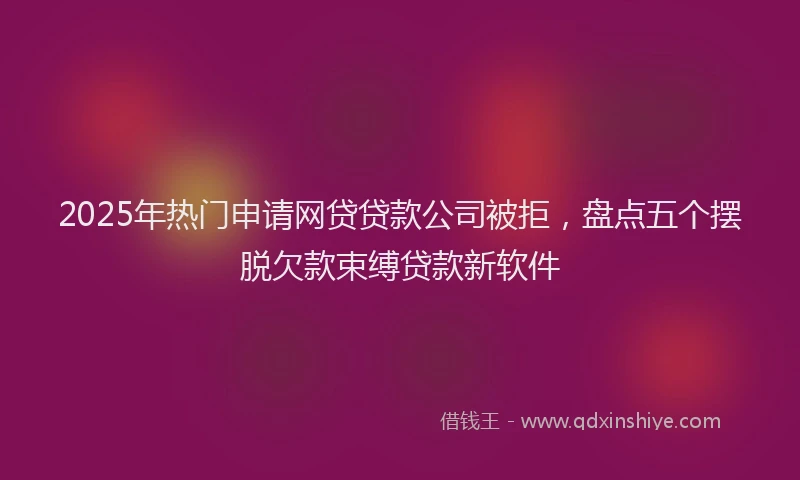 2025年热门申请网贷贷款公司被拒，盘点五个摆脱欠款束缚贷款新软件
