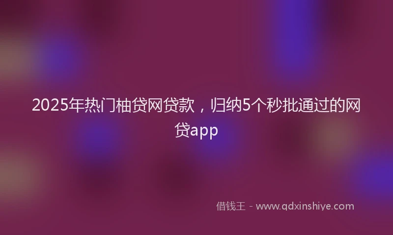 2025年热门柚贷网贷款，归纳5个秒批通过的网贷app