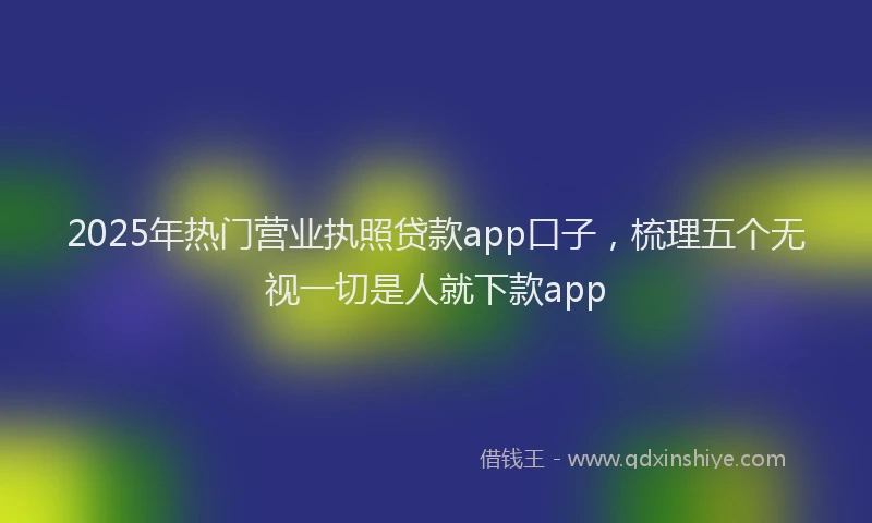 2025年热门营业执照贷款app口子，梳理五个无视一切是人就下款app