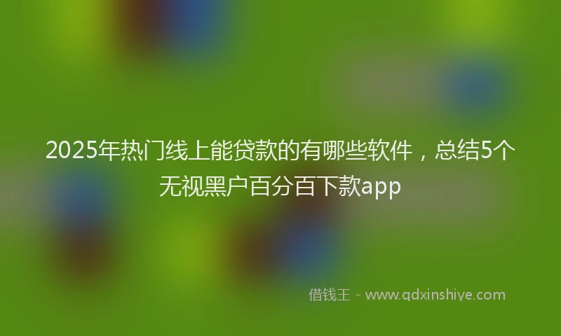 2025年热门线上能贷款的有哪些软件，总结5个无视黑户百分百下款app