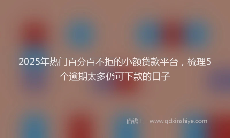 2025年热门百分百不拒的小额贷款平台，梳理5个逾期太多仍可下款的口子