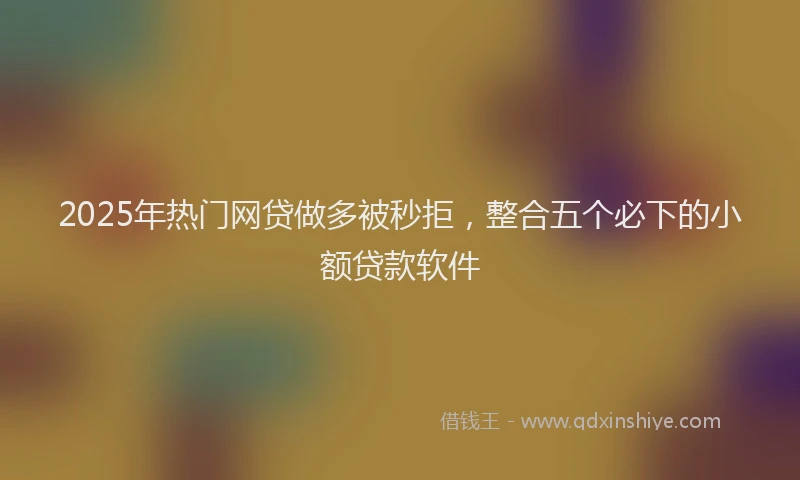 2025年热门网贷做多被秒拒，整合五个必下的小额贷款软件