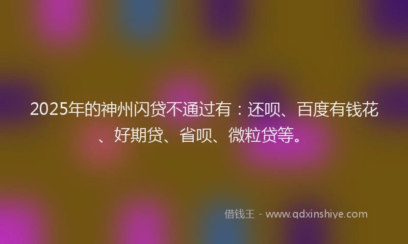 2025年的神州闪贷不通过有：还呗、百度有钱花、好期贷、省呗、微粒贷等。