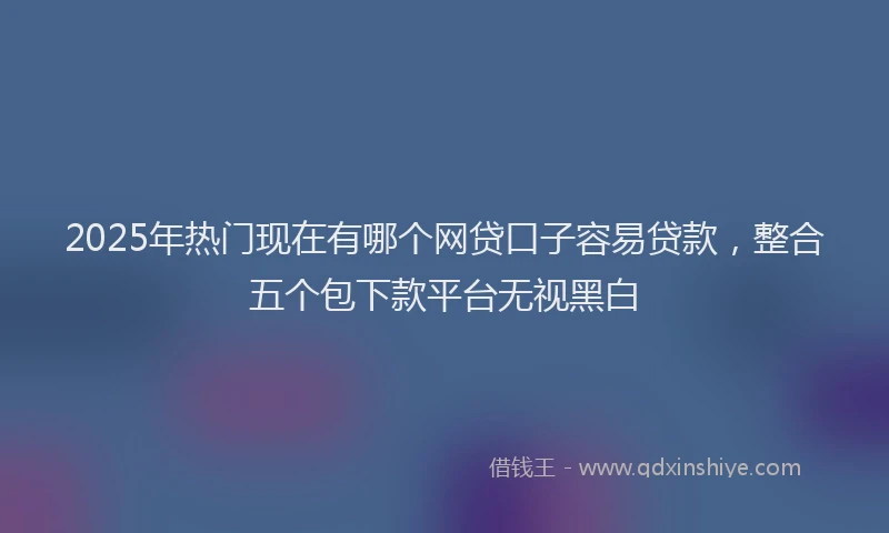 2025年热门现在有哪个网贷口子容易贷款，整合五个包下款平台无视黑白