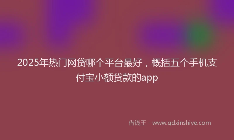 2025年热门网贷哪个平台最好，概括五个手机支付宝小额贷款的app