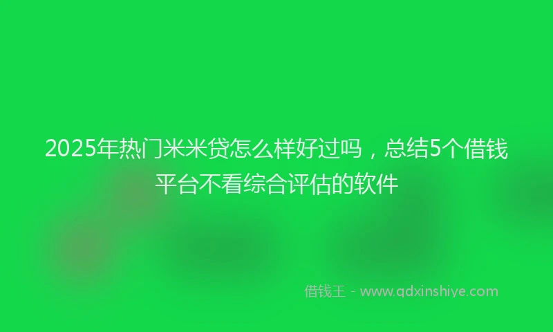 2025年热门米米贷怎么样好过吗，总结5个借钱平台不看综合评估的软件