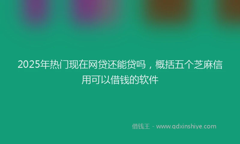 2025年热门现在网贷还能贷吗，概括五个芝麻信用可以借钱的软件