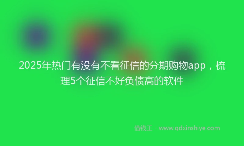2025年热门有没有不看征信的分期购物app，梳理5个征信不好负债高的软件