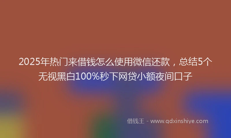 2025年热门来借钱怎么使用微信还款，总结5个无视黑白100%秒下网贷小额夜间口子