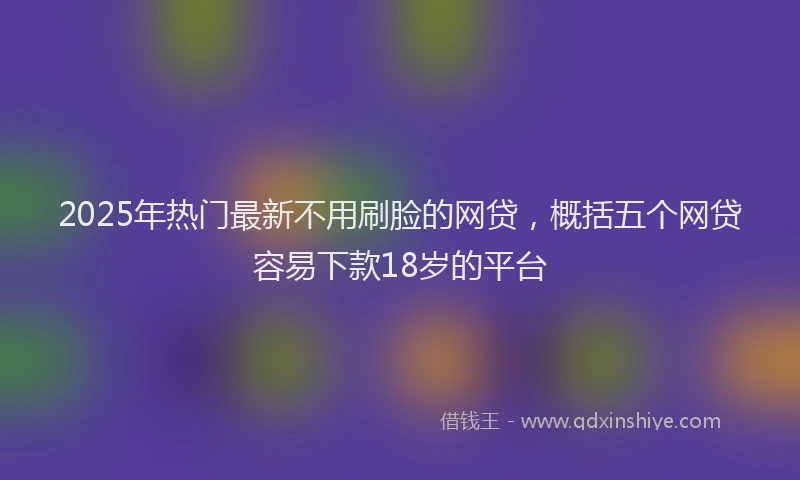 2025年热门最新不用刷脸的网贷，概括五个网贷容易下款18岁的平台