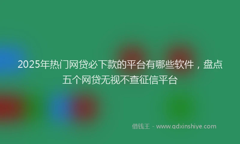 2025年热门网贷必下款的平台有哪些软件，盘点五个网贷无视不查征信平台
