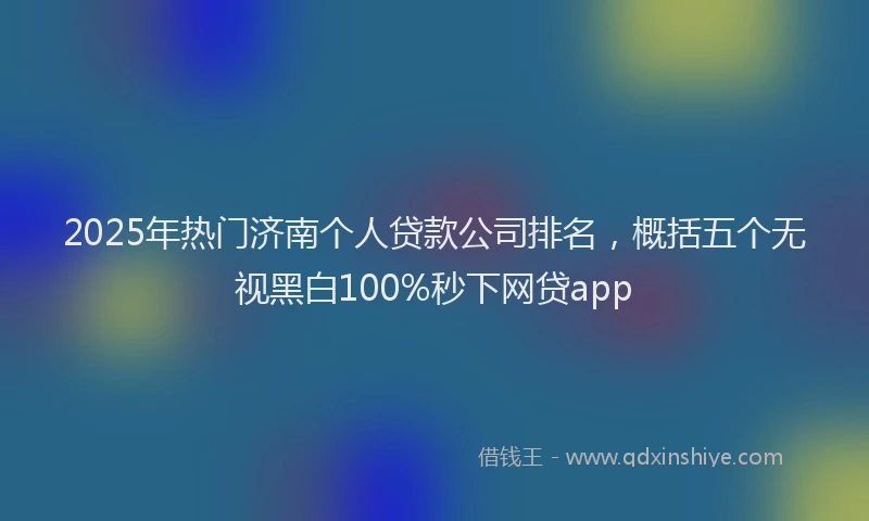 2025年热门济南个人贷款公司排名，概括五个无视黑白100%秒下网贷app