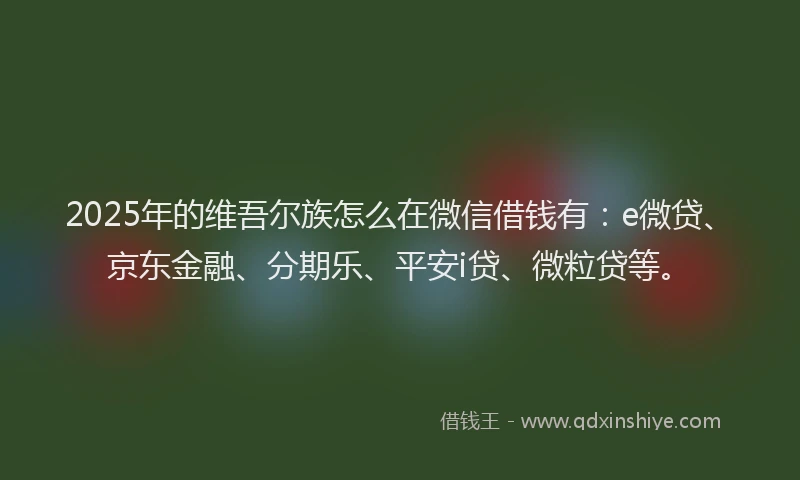 2025年的维吾尔族怎么在微信借钱有：e微贷、京东金融、分期乐、平安i贷、微粒贷等。