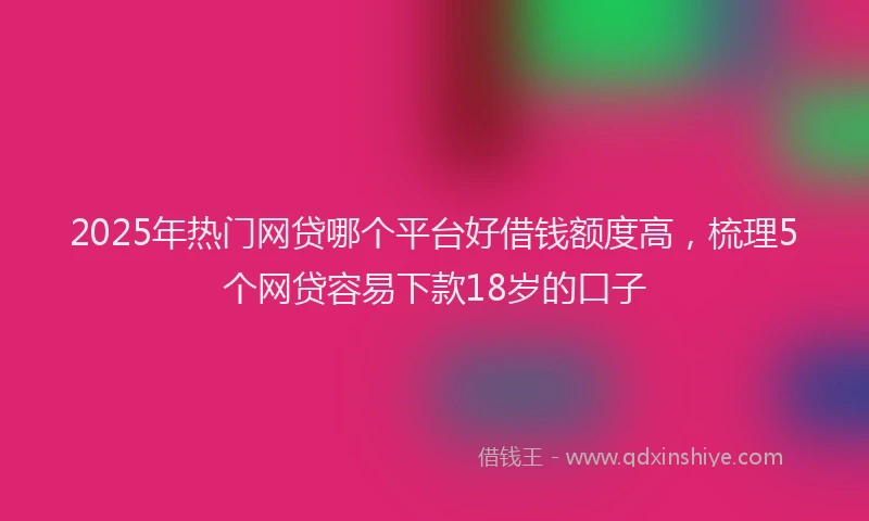 2025年热门网贷哪个平台好借钱额度高，梳理5个网贷容易下款18岁的口子