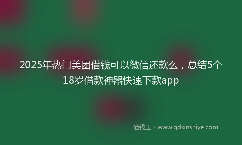2025年热门美团借钱可以微信还款么，总结5个18岁借款神器快速下款app