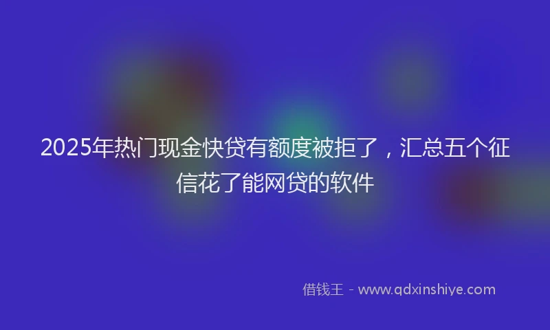 2025年热门现金快贷有额度被拒了，汇总五个征信花了能网贷的软件