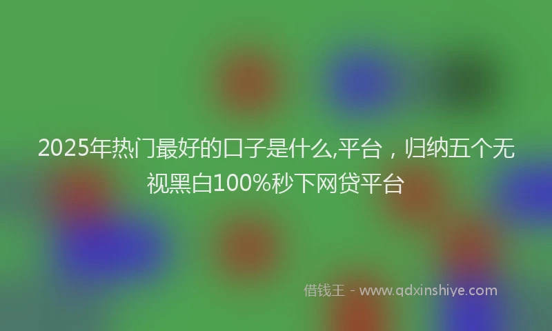 2025年热门最好的口子是什么,平台，归纳五个无视黑白100%秒下网贷平台