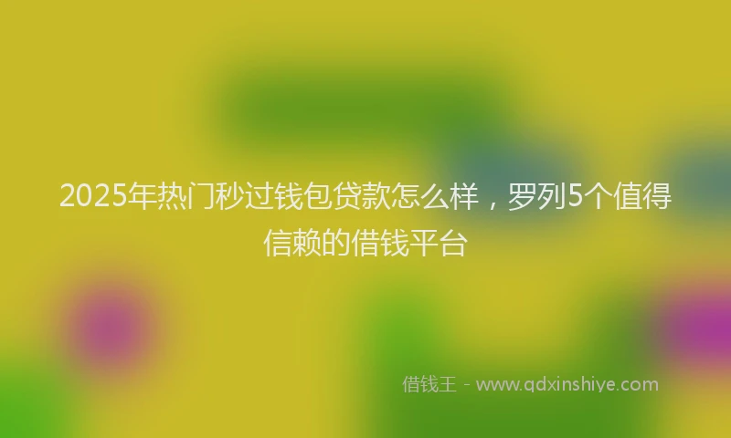 2025年热门秒过钱包贷款怎么样，罗列5个值得信赖的借钱平台
