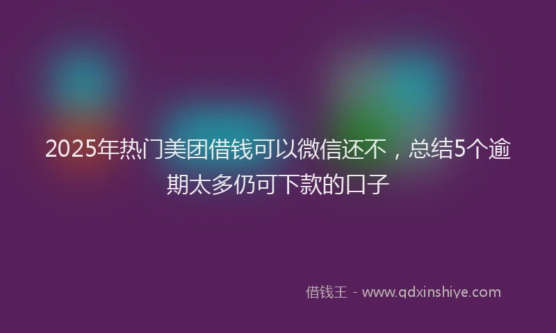 2025年热门美团借钱可以微信还不，总结5个逾期太多仍可下款的口子