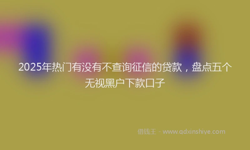 2025年热门有没有不查询征信的贷款，盘点五个无视黑户下款口子