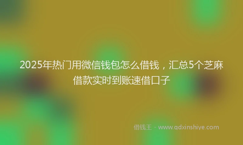 2025年热门用微信钱包怎么借钱，汇总5个芝麻借款实时到账速借口子