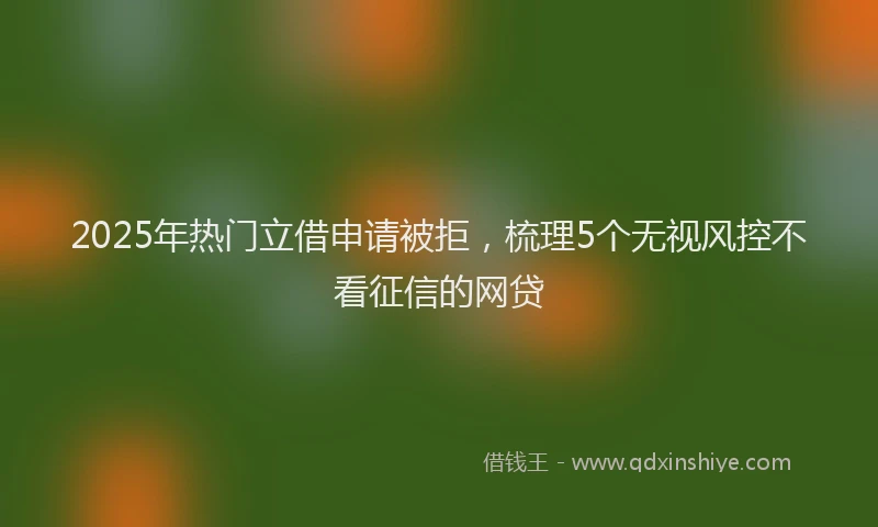 2025年热门立借申请被拒，梳理5个无视风控不看征信的网贷