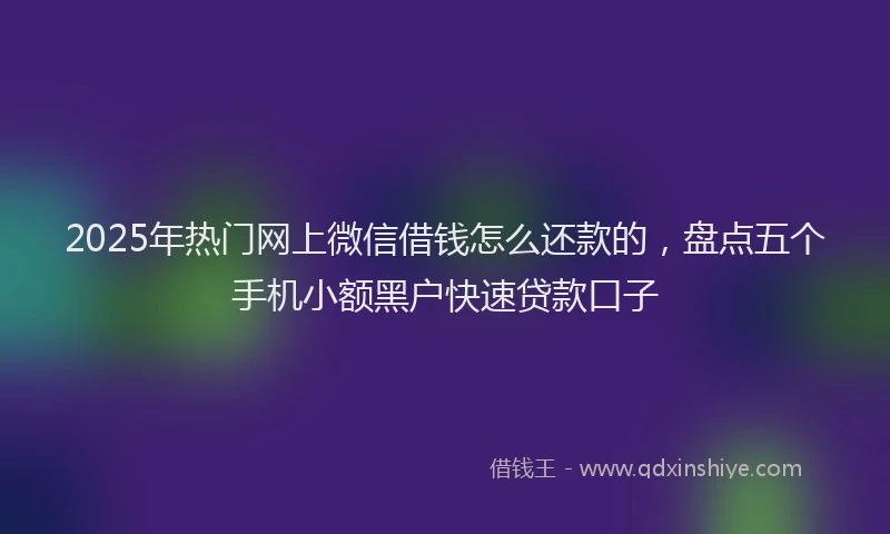 2025年热门网上微信借钱怎么还款的，盘点五个手机小额黑户快速贷款口子