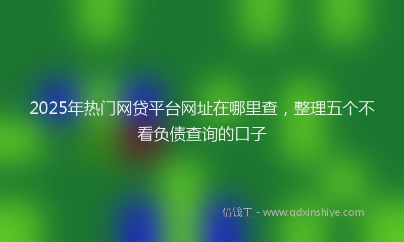 2025年热门网贷平台网址在哪里查，整理五个不看负债查询的口子