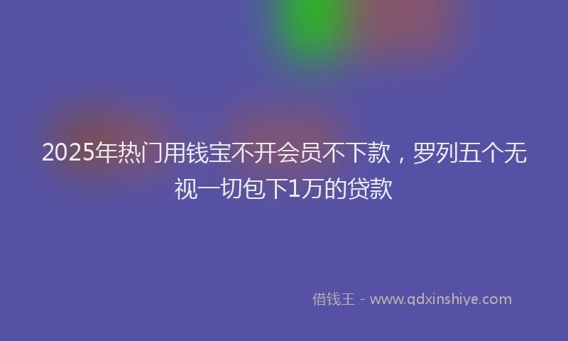 2025年热门用钱宝不开会员不下款，罗列五个无视一切包下1万的贷款