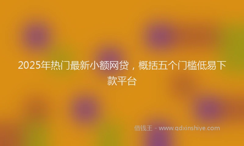 2025年热门最新小额网贷，概括五个门槛低易下款平台
