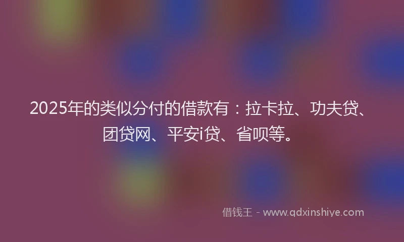 2025年的类似分付的借款有：拉卡拉、功夫贷、团贷网、平安i贷、省呗等。