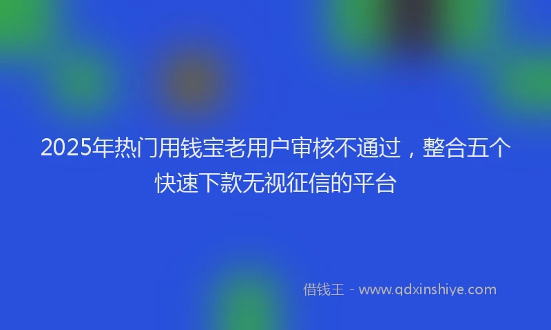 2025年热门用钱宝老用户审核不通过，整合五个快速下款无视征信的平台